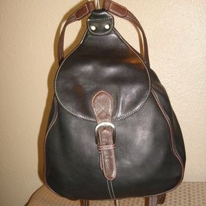 Tignanello Black/Brown Leather Med. Backpack EUC!